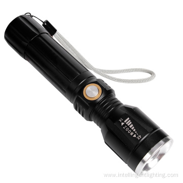 LED rechargeable zoom aluminum flashlight